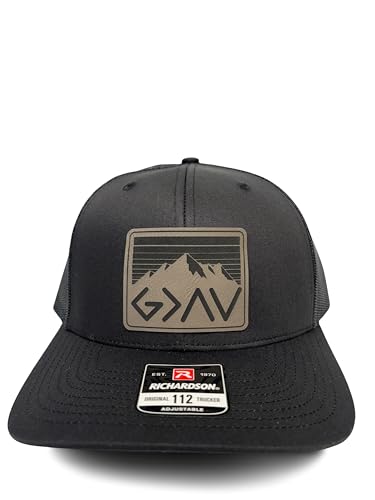 God is Greater Than The Highs and Lows Trucker Hat Women's Hat All Black Sun Hat Men Gifts for Girlfriends Cool Cap - color: All Black-grey