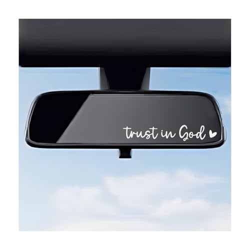 DXNQ 2PCS Trust in God Rearview Mirror Decals, Automotive Vinyl Rear View Mirror Decorative Stickers, Waterproof Trust in God Stickers for Car Truck Laptop, Car Accessories (White) - color: White, size: 2PCS