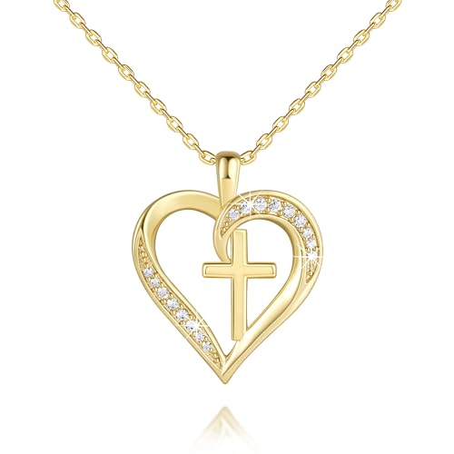 Cross Necklace for Women 14K Gold Cross Necklaces for Women