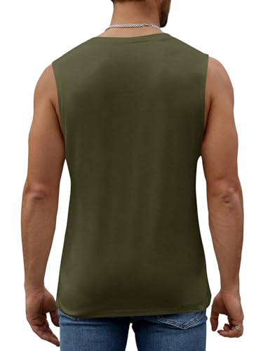 Men's Cotton Graphic Tank Tops Jesus Cross Believe Printed Faith Christian Shirts - color: ##Army Green, size: 3X-Large