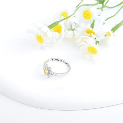 I Am A Daughter of God Ring: 925 Sterling Silver God Daisy Purity Rings