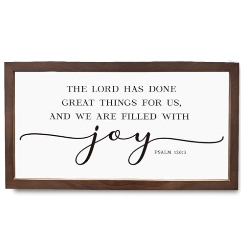 Christian Decor, PSALM 126:3, Framed Wood Sign, Family Wall Decoration for Living Room, Bible Verse Art Signs, Bible Verse Home Decor, Living Room Above Couch Sign, Home Decoration for Bedroom - color: PSALM 126:3