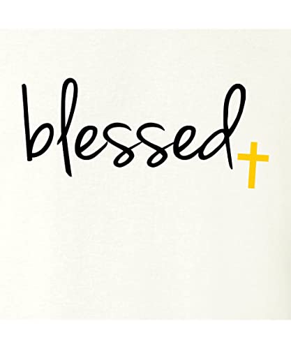 Go All Out Adult Blessed Cross Jesus Christian Gift T-Shirt - color: White, size: 4X-Large