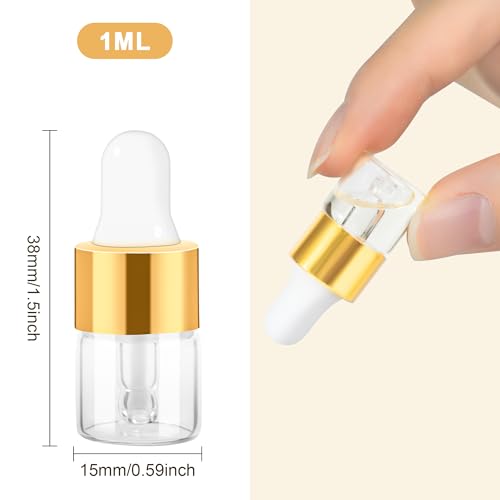 1ml Mini Glass Dropper Bottle for Essential Oil, 10pcs - style: 1ml