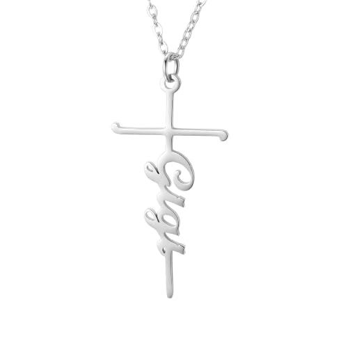Lcherry Faith Cross Pendant Necklace for Women Religious Christian Jewelry Birthday Christmas Gifts for Women - style: 6-Gigi