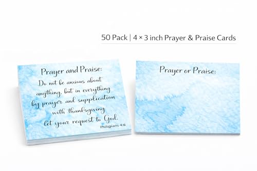 Red Door Inspirations Prayer Request and Praise Cards 3x4 inch - Pack of 50 - Made in the USA! (Blue Prayer Request Praise Cards)