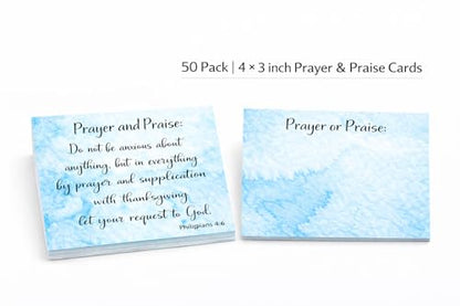 Red Door Inspirations Prayer Request and Praise Cards 3x4 inch - Pack of 50 - Made in the USA! (Blue Prayer Request Praise Cards)