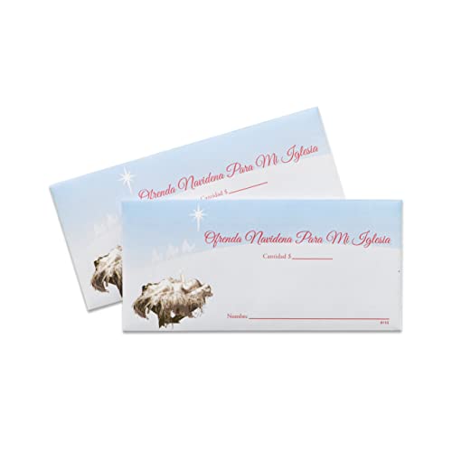 Blue Christmas Offering Envelopes for Church | Ofrenda Navidena (Spanish Version) (100)