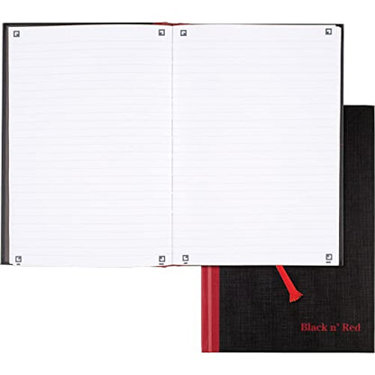 Black n' Red Notebook, Business Journal, 9-3/4" x 6-3/4", 96 Sheets, Ruled, Optik Paper, Hardcover, Casebound, Black (400110531) - size: 1 Count, style: Medium