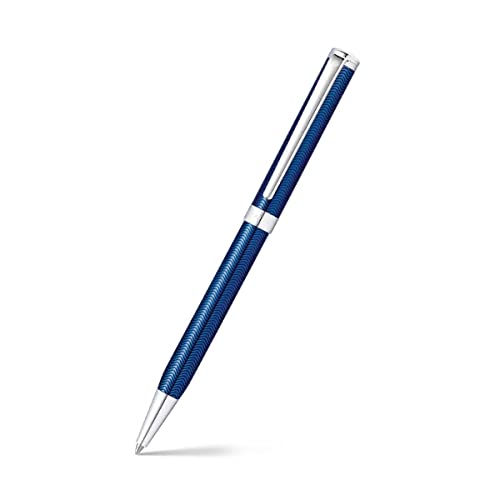Sheaffer Intensity Engraved Translucent Blue Ballpoint Pen with Chrome Cap and Trim - color: Engraved Translucent Blue, style: Ballpoint Pen