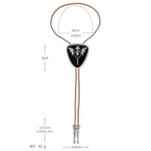 GelConnie Bolo Tie for Women Heart Cowboy Necktie Flower Gothic Mens Bolo Ties Bolero Necklace Red Western Ties for Men - color: Black Skull Bolo Tie