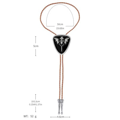 GelConnie Bolo Tie for Women Heart Cowboy Necktie Flower Gothic Mens Bolo Ties Bolero Necklace Red Western Ties for Men - color: Black Skull Bolo Tie