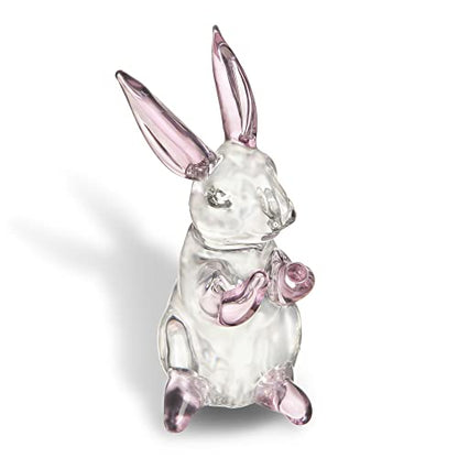 3.5'' Crystal Rabbit Figurine Collectibles Spring Easter Bunny Decorations - style: Pink Rabbit