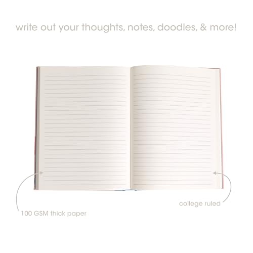 Pearhead Blue Matchbook Hardcover Journal, 6x8 College-Ruled Lined Notebook, 200 Pages, Trendy Writing Journal for Work, School & Everyday Notes - color: Blue Matchbook Collage Journal
