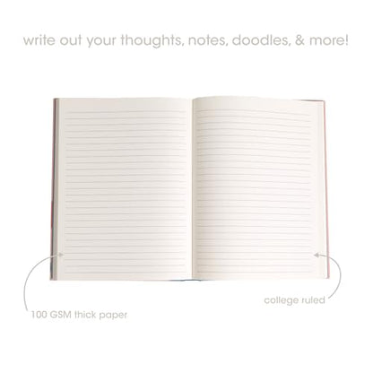 Pearhead Blue Matchbook Hardcover Journal, 6x8 College-Ruled Lined Notebook, 200 Pages, Trendy Writing Journal for Work, School & Everyday Notes - color: Blue Matchbook Collage Journal