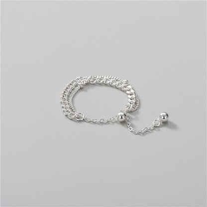 925 Sterling Silver Adjustable Link Chain Rings for Women Daughter - color: Style 3-Silver