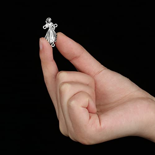 COTTVOTT St Benedict,Our Lady of Guadalupe Medal for DIY Jewelry Making,Virgin Mary Christ Jesus Rosary Center Connection Part - color: 50pcs-Jesus Medal