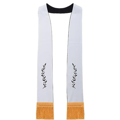 BLESSUME Church Clergy Pastor Reversible Stole - color: White and Black 5