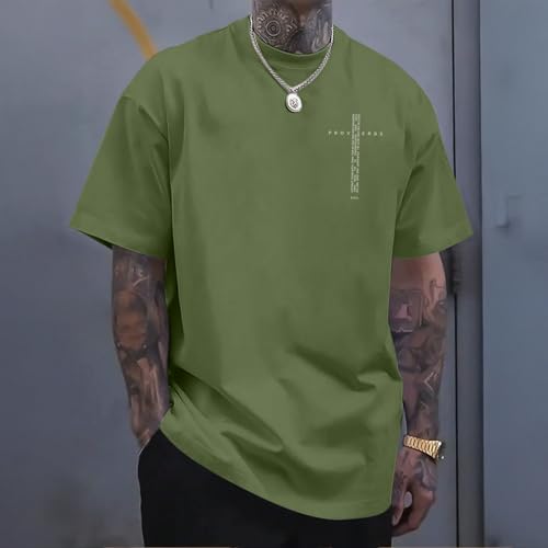 Christian Shirts for Men Vintage Religious Cross Bible Verse T-Shirt Jesus Faith Tshirt Inspirational Graphic Tees - color: Army Green, size: 3X-Large