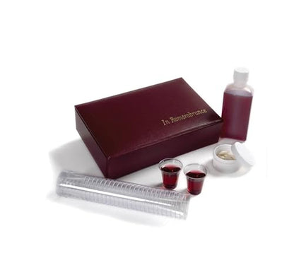 Broadman Portable Communion Set, Maroon, 25 Cups - size: 25 Count (Pack of 1)