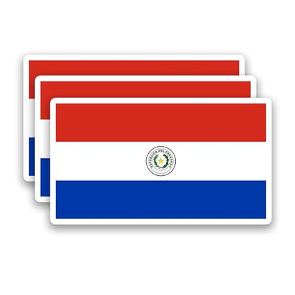 (3Pcs) Paraguay Flag Sticker, Paraguayan Stickers Country Flags Vinyl Decal - color: Paraguay