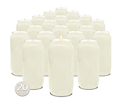 Hyoola 7 Day White Prayer Candles, 20 Pack - 6" Tall Pillar Candles for Religious, Memorial, Party Decor, Vigil and Emergency Use - Vegetable Oil Wax in Plastic Jar Container - size: 20 Pack