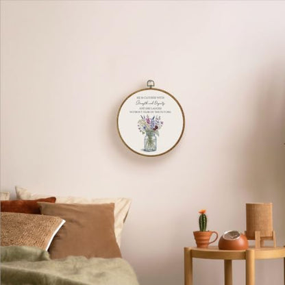 LERJZEFUH Inspirational Christian Round Wall Art Framed 10x10 Inch - color: Verse 04