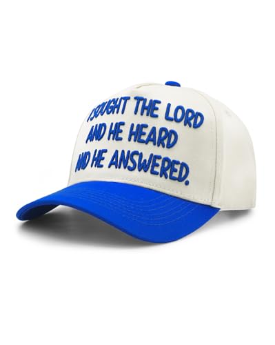 Waldeal Christian Hat - I Sought The Lord and He Heard and He Answered Trucker Hat, Religious Gifts for Men Women - color: Blue