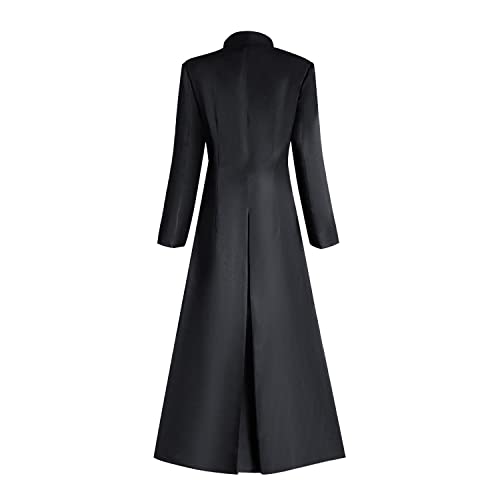 MYAYD Women's Cassock Robe Church Robe Choir Minister Clergy Pulpit Liturgical Black White - color: Black, size: X-Large