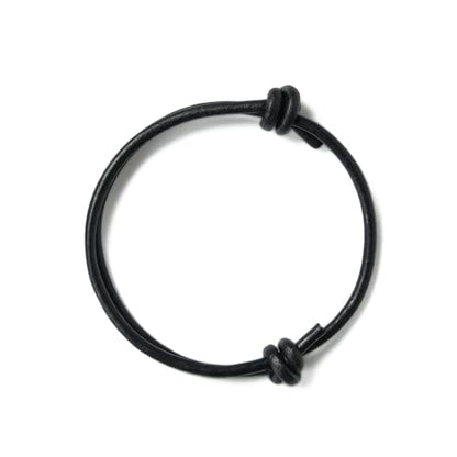 GENIQUE Real/Genuine Leather Bracelet for Men, Adjustable Mens Leather Bracelet, Leather Cord Bracelet - style: Sliding Knot Black