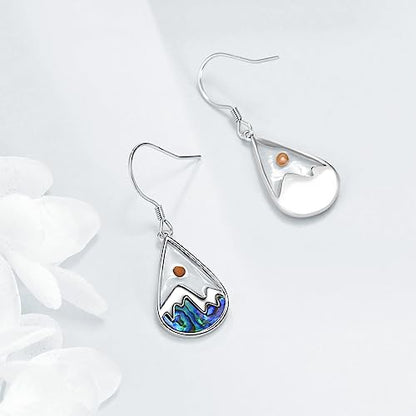 AOBOCO Mustard Seed Earrings for Women Sterling Silver Mountain Cross Earrings Dangle Christian Religion Jewelry Mothers Day Birthday for Mom Wife Friends - style: Teardrop Mountain Earrings