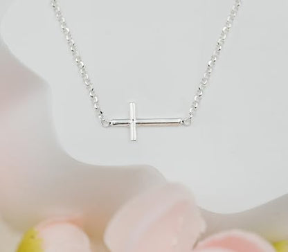 Cherished Moments Godchild Cross Necklaces, .925 Silver or 14K Gold-Plated - color: Horizontal Cross-GOLD