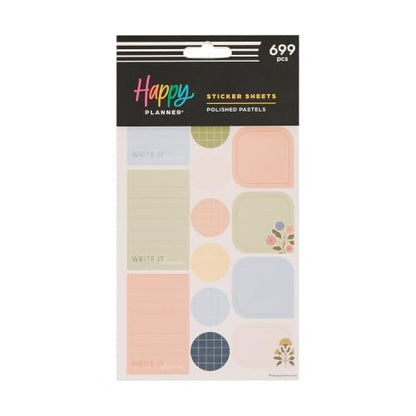 Happy Planner Classic Sticker Pack for Planners, 15 Sheets - color: Polished Pastels