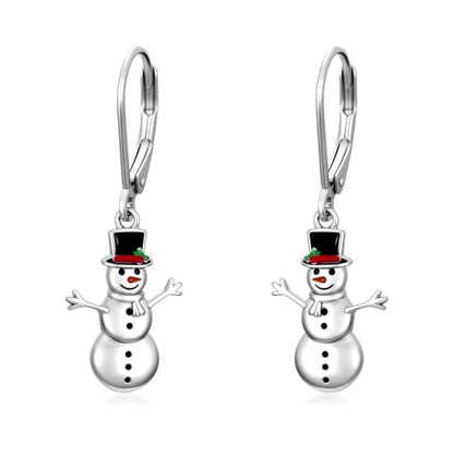 Dorunmo 925 Sterling Silver Dangle Drop Earrings for Women Holiday Earrings Hypoallergenic Halloween Christmas Jewelry Festival Gifts for Women - style: Christmas-Snowman-01