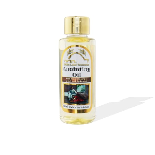 Bible Land Treasures Anointing Oil 2-Pack Bottles Set - Jeruslem of Gold -Frankincense, Myrrh & Spikenard & Temple - 50ml Each (1.69 fl oz) – Biblical Scents for Prayer & Worship from The Holy Land