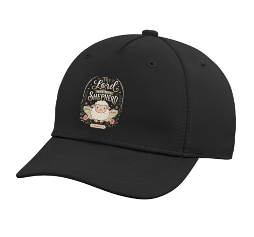 Christian Bible Verse The Lord is My Shepherd Psalm 23 Adjustable Baseball Hat - color: Black
