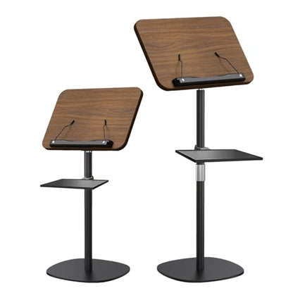 NAMON Lectern Podium Stand with Storage Tray, 16.5"–51" Height Adjustable - color: Walnut Effect