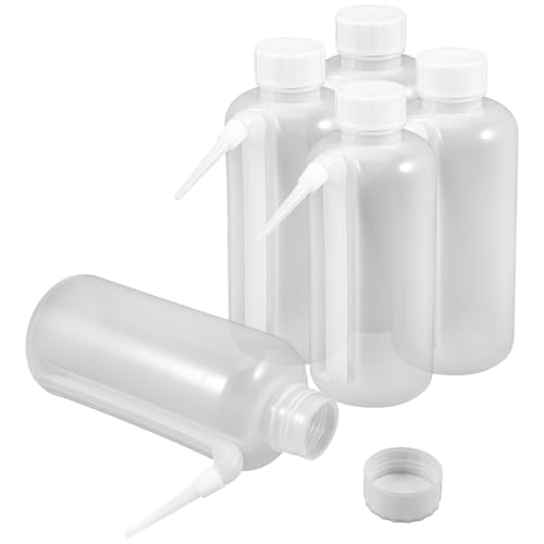 PRETYZOOM Communion Cup Filling Bottle Set 5 pack Squeeze Condiment Bottles with Side Straw Reusable Plastic Sauce Dispenser for Ketchup Mustard Salad Dressing Church Bbq Party Kitchen Prep