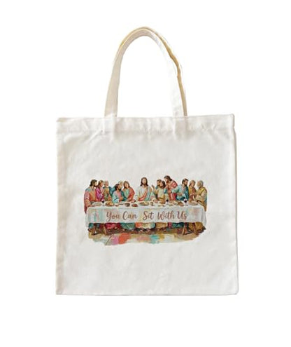 Christian Jesus Inspirational Canvas Tote Bag for Church Baptism - color: Jesus5