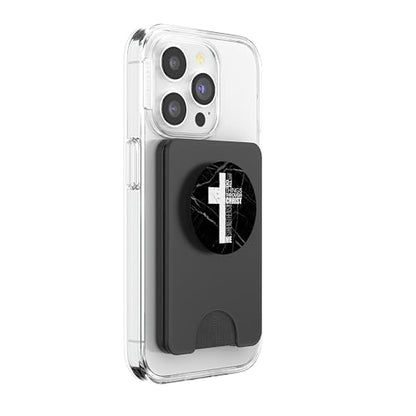 Christian Bible Verse Religious Philippians 4:13 Cross Gifts PopSockets PopWallet for MagSafe - style: Magnetic PopWallet