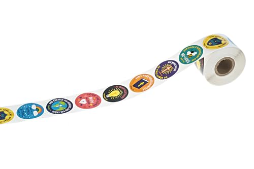 Christian Inspired Stickers / 500 Motivational Religious Worksheet Juvenile Rewards / 8 Alternating Encouraging Catholic Lutheran Phrase Designs / 1.5" Biblical Labels for Church Sunday School - color: Christian Inspired
