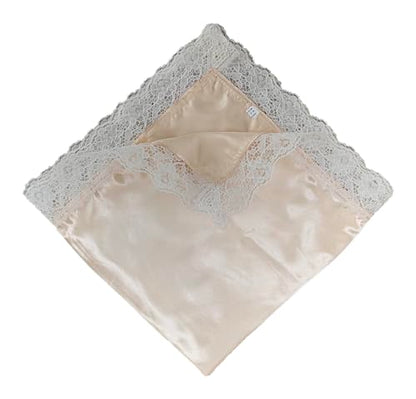 5pc 26'' lap scarf silk feeling fabric lap scarves with lace trims lap handkerchief lap covers lap skirts for women in church - color: Beige