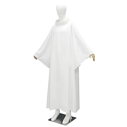 MYAYD Cotton Unisex Cassock Robe Clergy Pulpit Liturgical Church Loose Uniform Plus size White - size: XX-Large