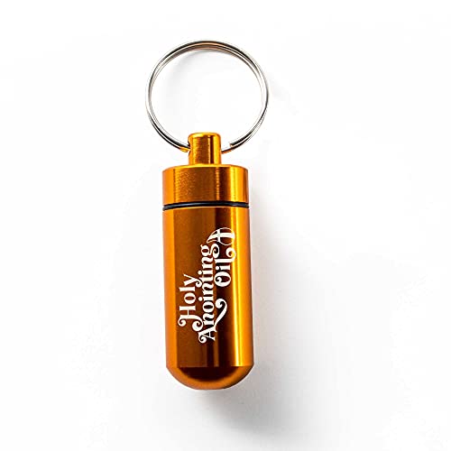 Logos Trading Post Anointing Oil Bottle with Gold Keychain Container - color: Yellow