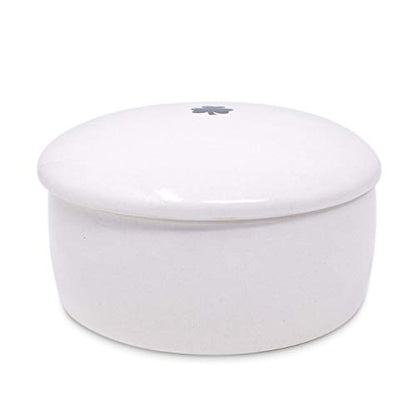 Susabella - Ceramic Round Keepsake Box With Green Irish Blessing & Shamrock