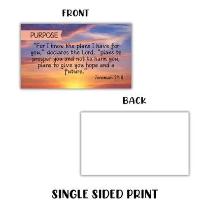 Jeremiah 29:11 Purpose Prayer Card 30 pk 2x3.5” Wallet Size For I Know The Plans I Have For You Christian Bible Verse Scripture Pocket
