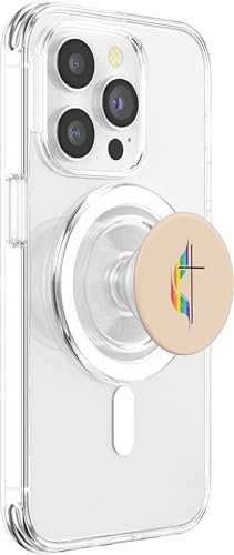 Gay Christian Cross Rainbow Methodist LGBTQ Pride Men Women PopSockets PopGrip for MagSafe - style: Magnetic PopGrip