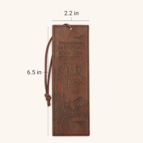 Christian Art Gifts Faux Leather Scripture Bookmark: Wings Like Eagles