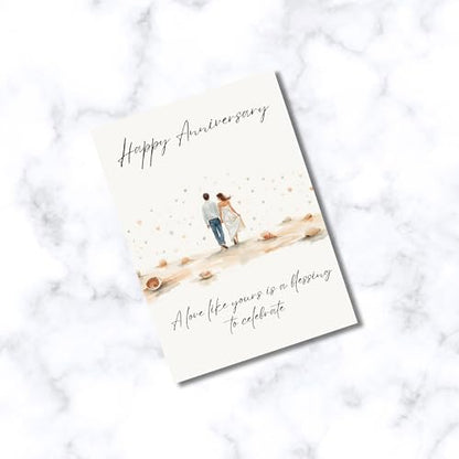 Christian Wedding Anniversary Card For Husband or Wife | Religious Wedding Milestone Anniversary Greeting Card For Couples with Inspiring Scripture and Bible Verses (A Love Like Yours Is A Blessing To Celebrate) - color: A Love Like Yours Is A Blessing To