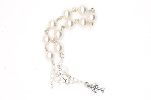 Catholic Communion Rosary Bracelet Created with Swarovski® Crystals, Glass - color: Holy Eucharist